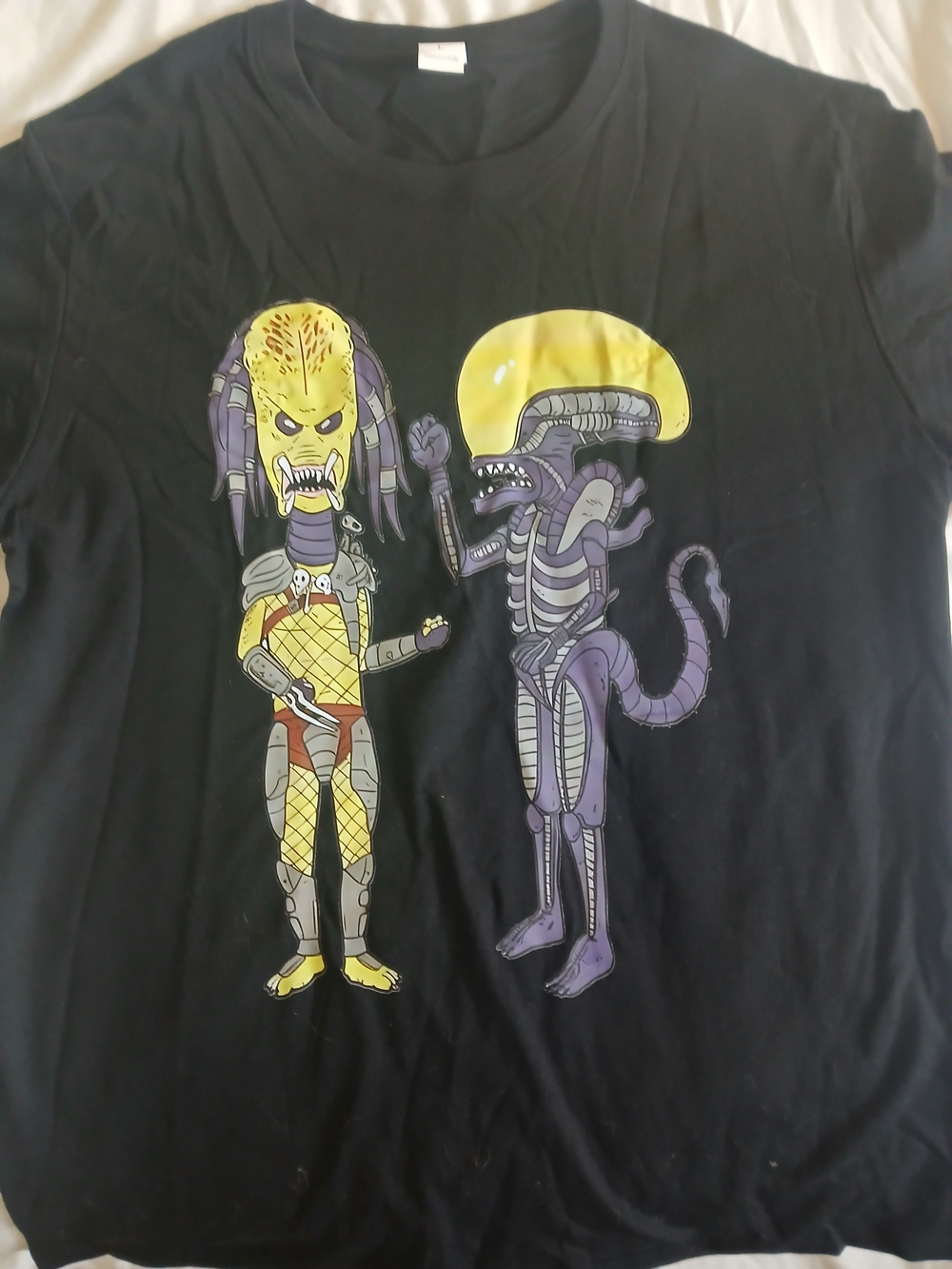 Black Graphic Alien vs Predator Tee - Unbranded
